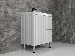 Style Line Мебель для ванной Стокгольм 70 белый рифленый софт – фотография-4